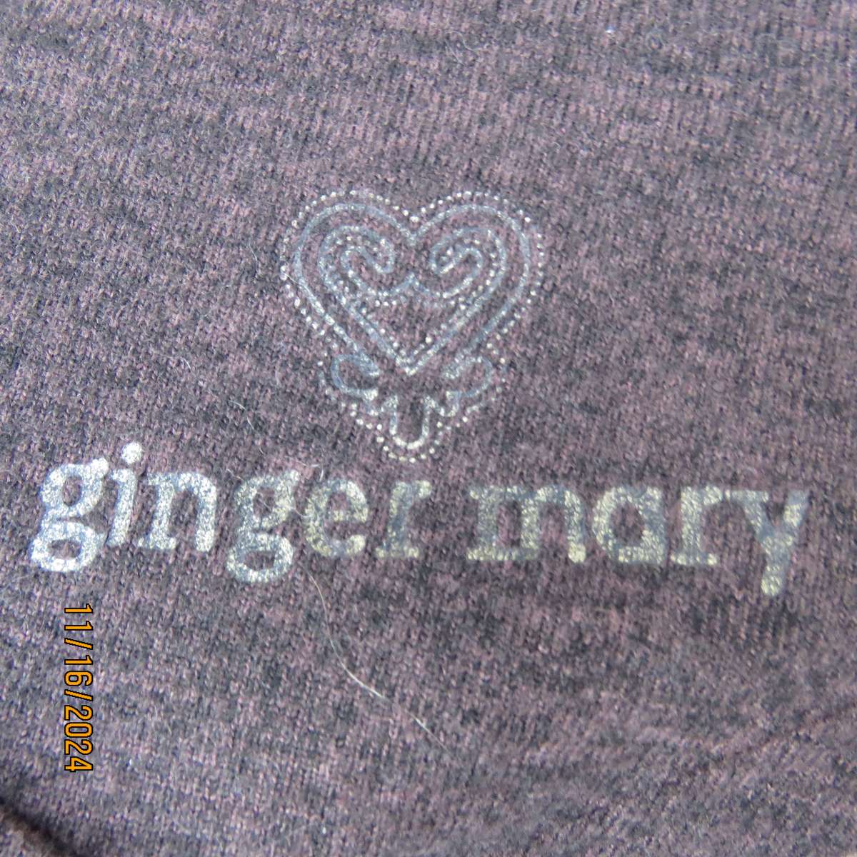 GINGER MARY mottled brown stretch polyester slip over crew neck dress. Size 42. As new condition.