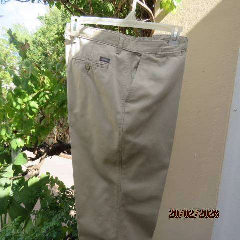 Woolworths beige cotton chino pants with flat front, size 36
