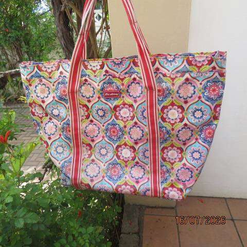 Lou Harvey large floral non-laminate bag with double webbing straps, 65cm x 46cm