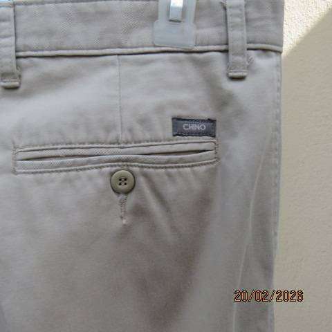 Woolworths beige cotton chino pants with flat front, size 36