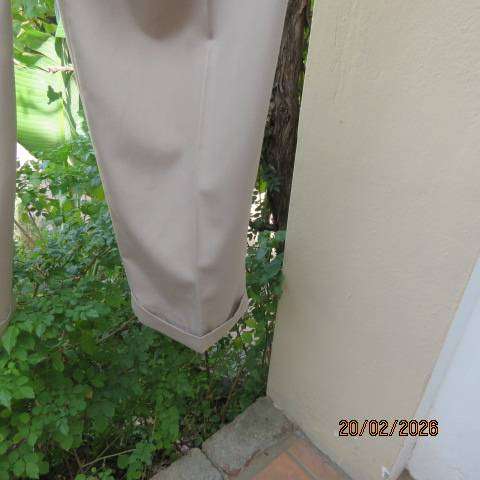 Woolworths men's dark beige pleated dress pants size 38 polyester-viscose blend
