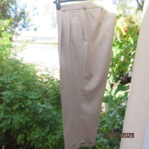Woolworths men's dark beige pleated dress pants size 38 polyester-viscose blend