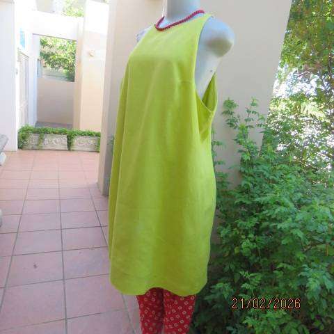Poetry yellow 100% linen long slip-over sleeveless top size 40 oversized