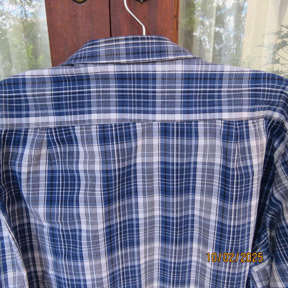 REAL MAN blue-white-black long sleeve shirt in 100% cotton. Size 3XL.