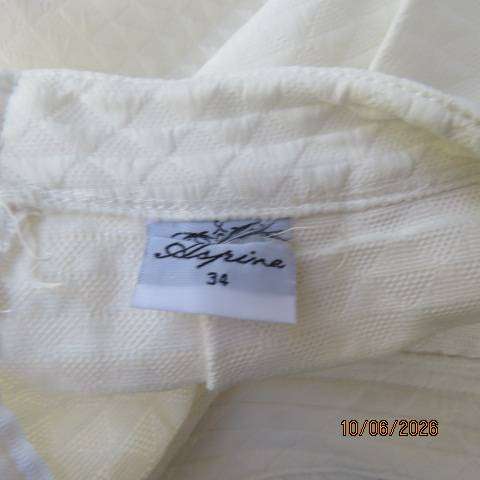 ASPINA white pleated midi skirt from Greece, size 34, polyester fabric with back zip
