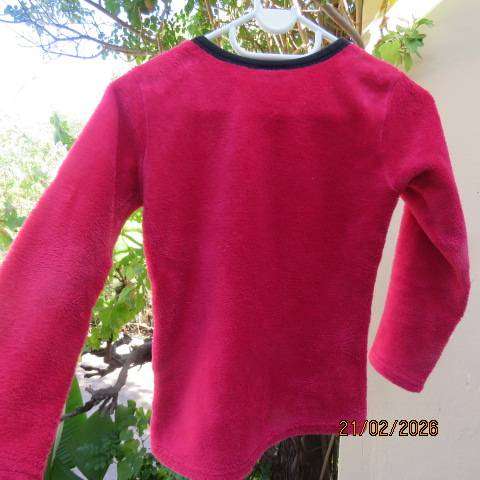 Pink Angel girls' fluffy brushed polyester long sleeve pyjama top, age 10-11