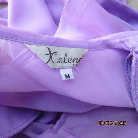 HELENA Paris lilac 3-piece formal outfit with pants, cami & embellished coat size 38