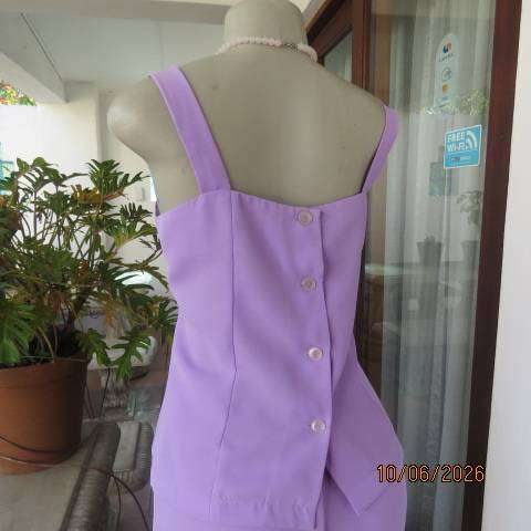 HELENA Paris lilac 3-piece formal outfit with pants, cami & embellished coat size 38