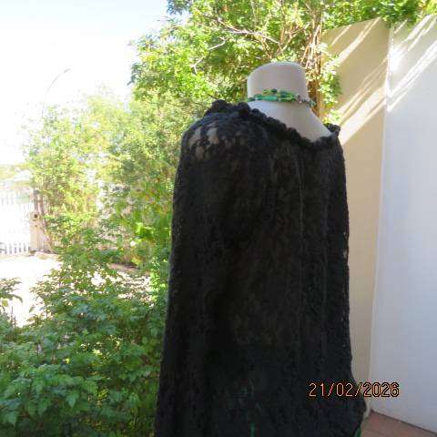 BE HIP ink black stretch lace button-down long sleeve top, size 36-38