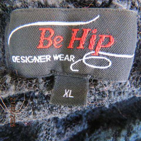 BE HIP ink black stretch lace button-down long sleeve top, size 36-38