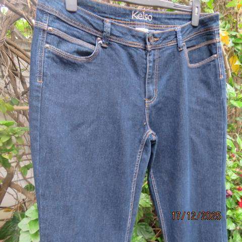 KELSO blue denim polycotton stretch jeans size 40.