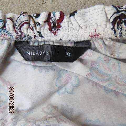 MILADYS soft warm slip-over long sleeve top with bo-ho print, size 46
