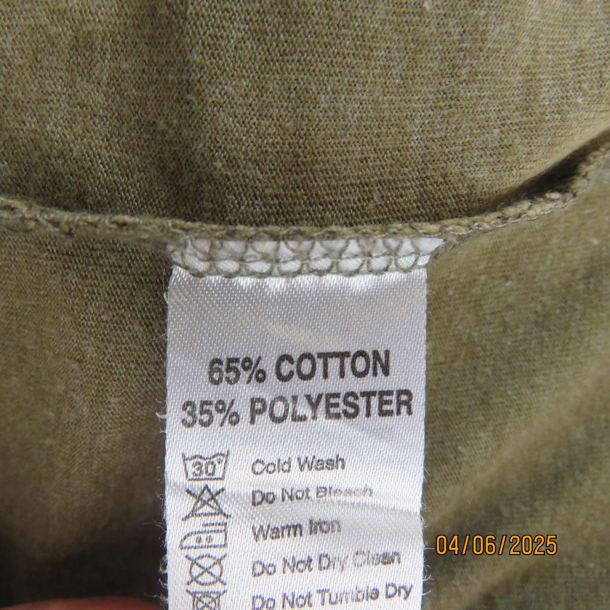 JEEP olive green-cream mottled short sleeve T shirt size 3XL