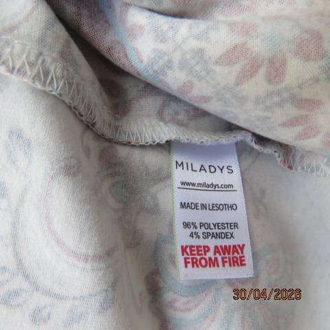 MILADYS soft warm slip-over long sleeve top with bo-ho print, size 46