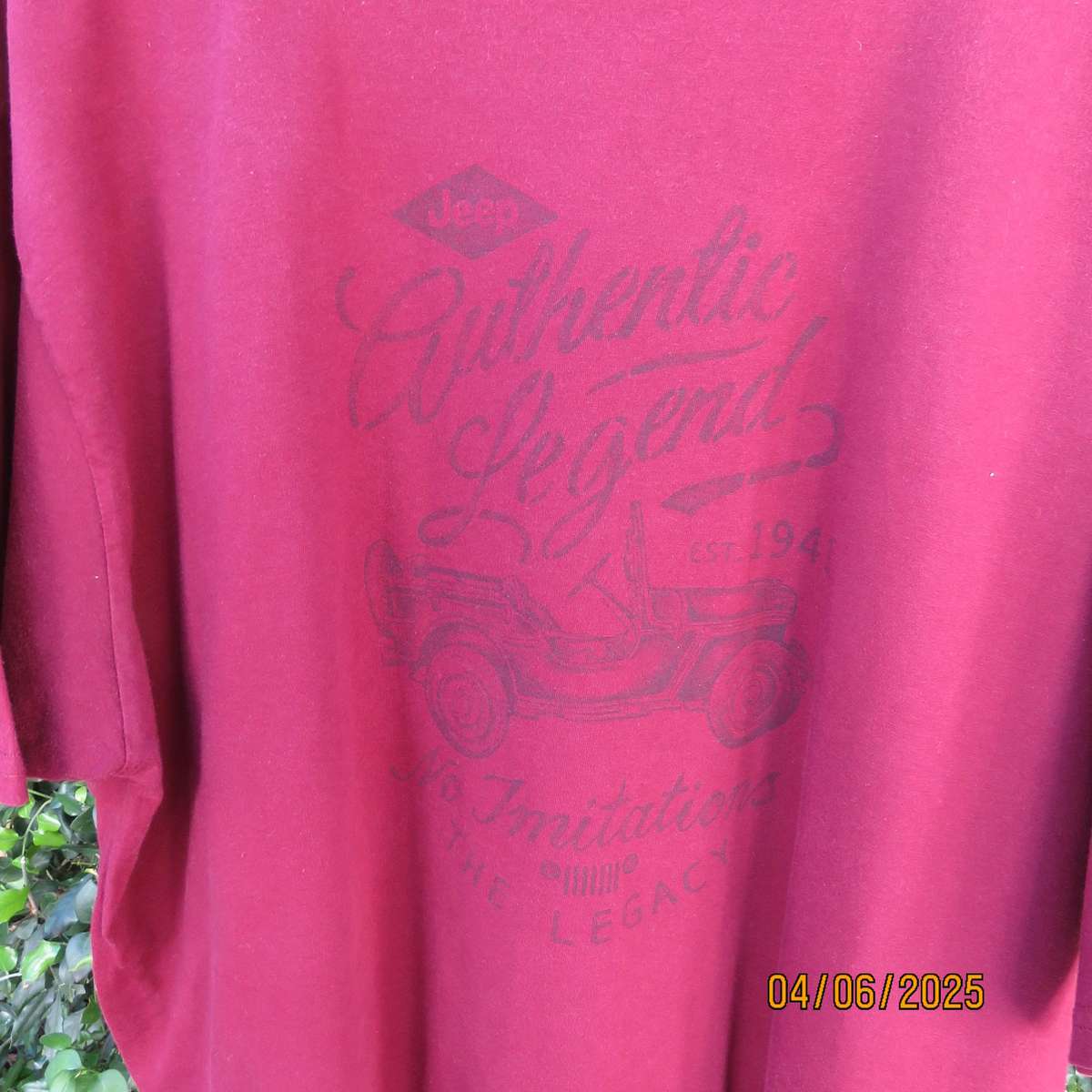 JEEP SPIRIT maroon short sleeve T shirt size 3XL in 100% cotton. As new.