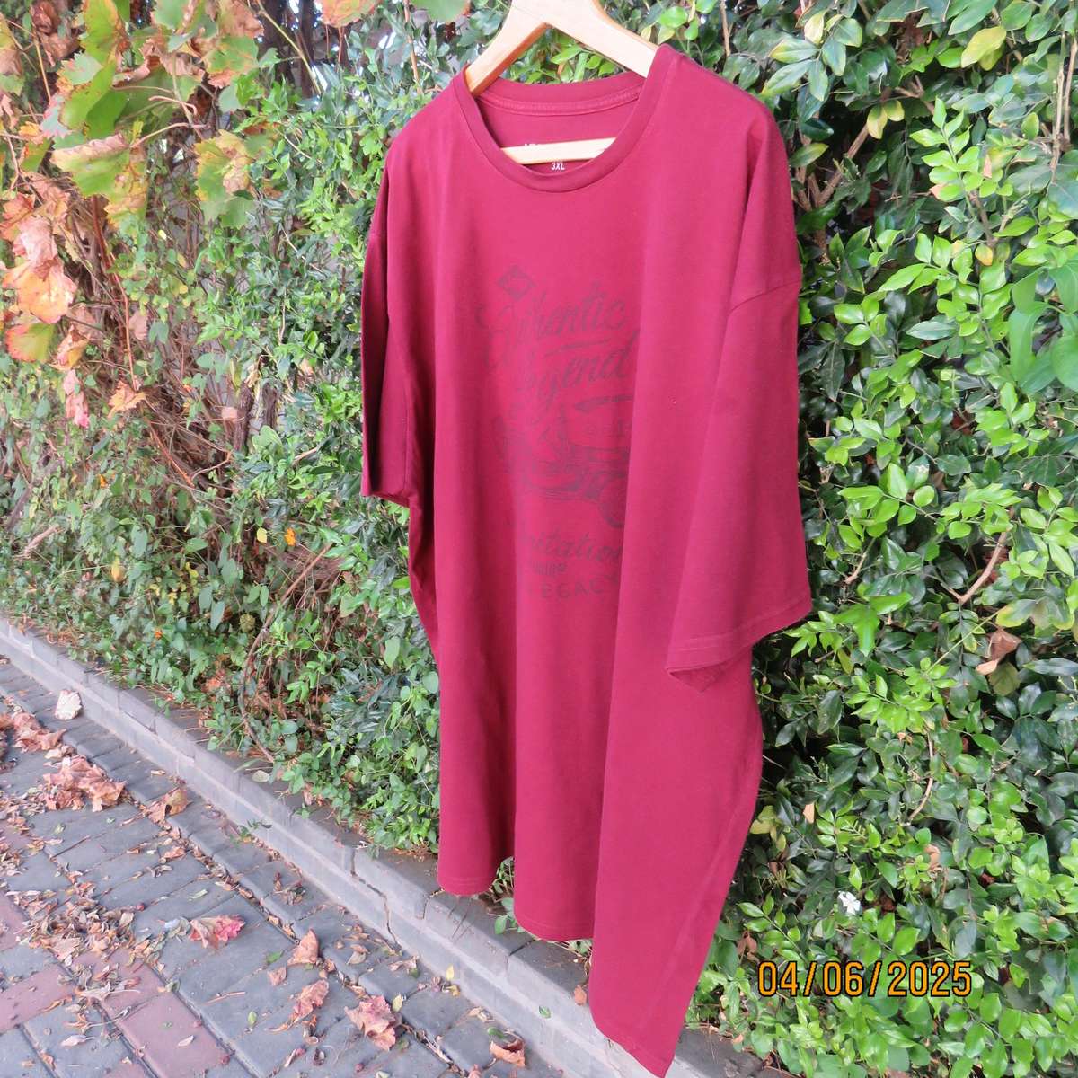 JEEP SPIRIT maroon short sleeve T shirt size 3XL in 100% cotton. As new.