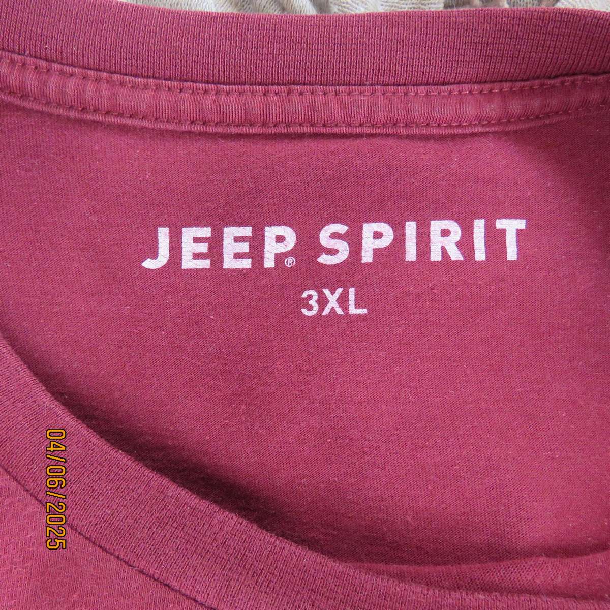 JEEP SPIRIT maroon short sleeve T shirt size 3XL in 100% cotton. As new.