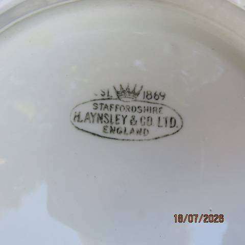 AYNSLEY & Co England from 1869 vintage earthenware serving bowl cream outer brown inner