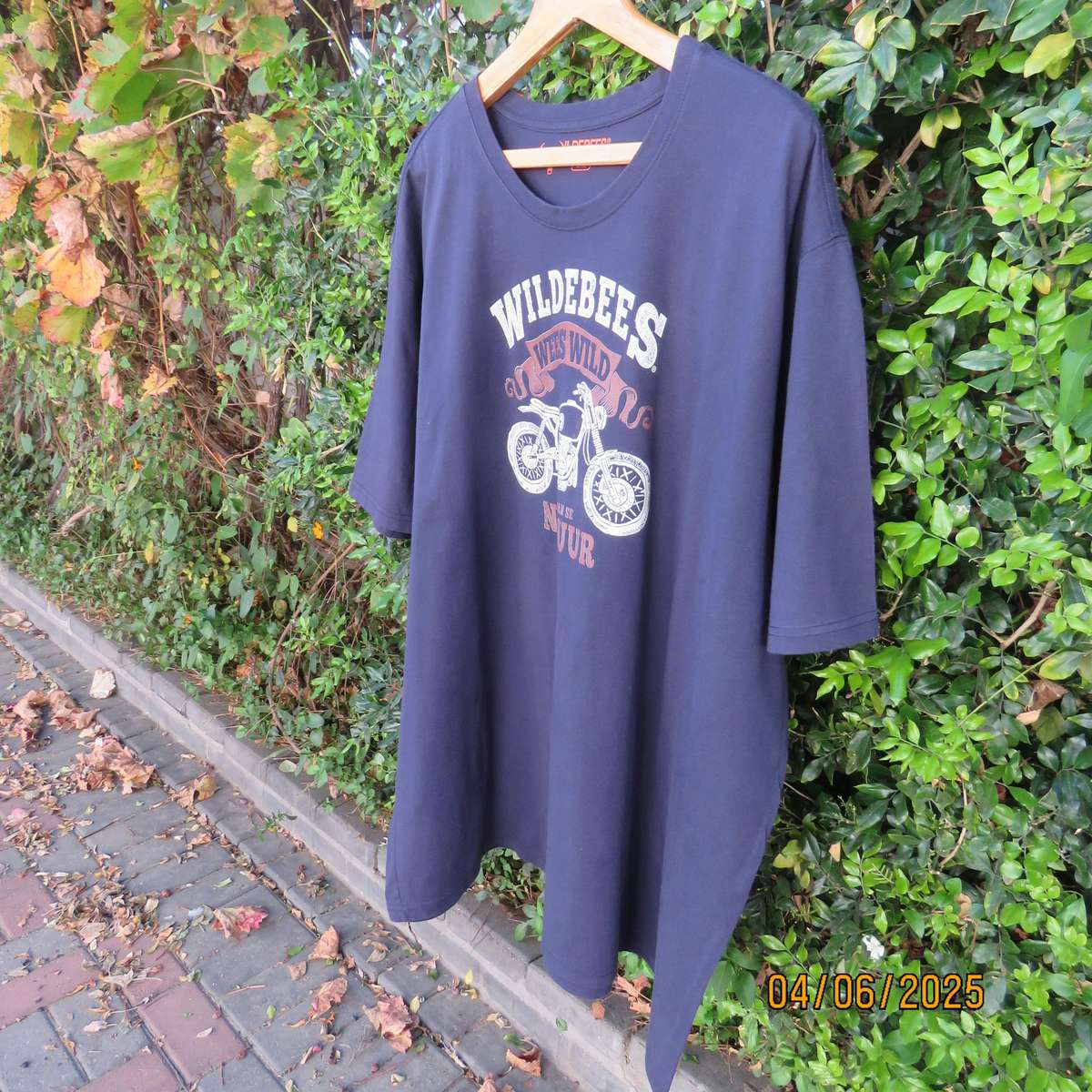WILDEBEES navy T shirt in 100% cotton. Size 5XL with short sleeves. As new
