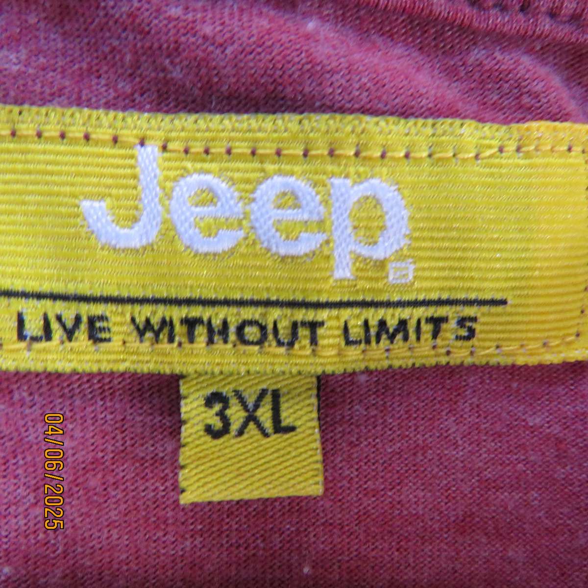 JEEP rosewood colour polycotton T shirt size 4XL. As new condition.