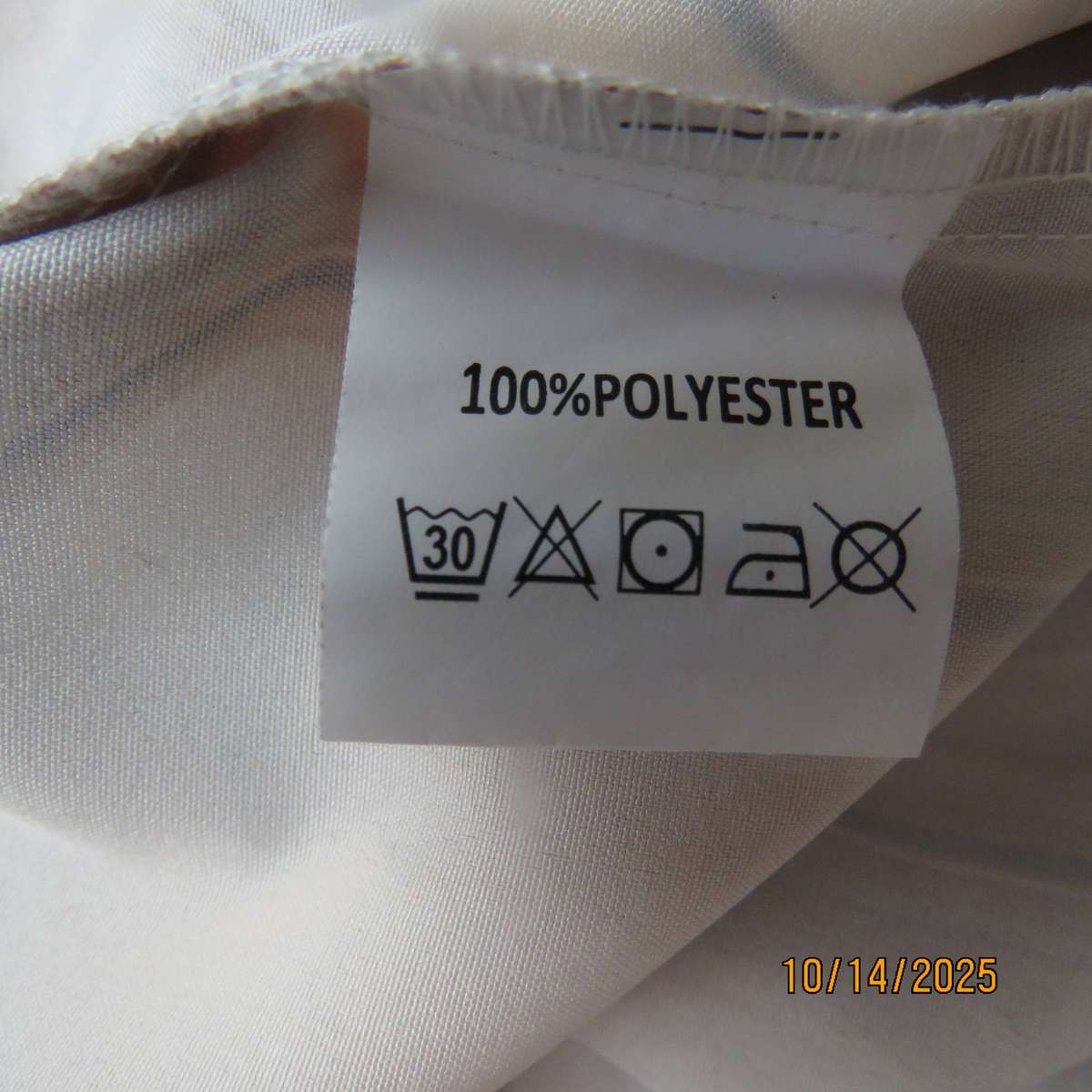 Autumn colour marble print 100% silky polyester long sleeve top size 40.