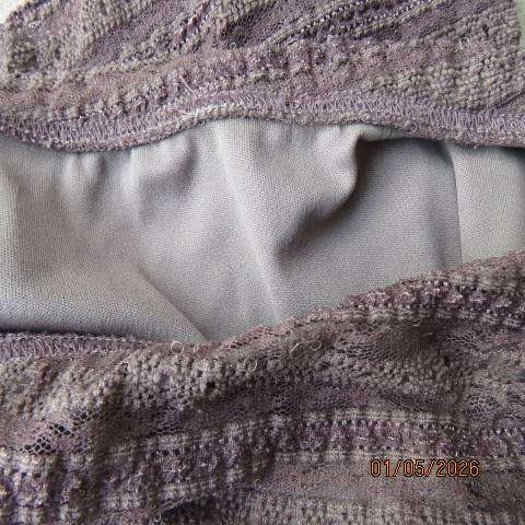 Unique coffee colour paneled polyester-nylon stretch high-low skirt size 32-34