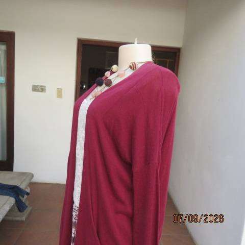 ATMOSPHERE maroon lightweight open viscose-cotton knit long sleeve cardigan with pockets size 38