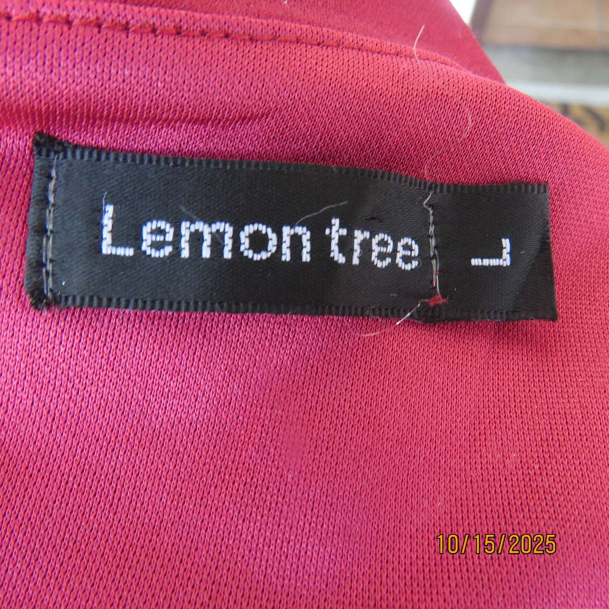 LEMON TREE maroon polyester stretch skinny leg jumpsuit size 34.