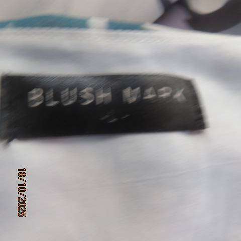 BLUSH MARK maxi sheer polyester cream with jade-grey print. Long sleeves. Size 38