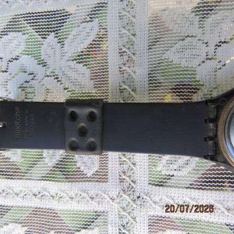 Swatch Vintage 1991 Black Motion Automatic Watch 23 Jewels Self-Winding