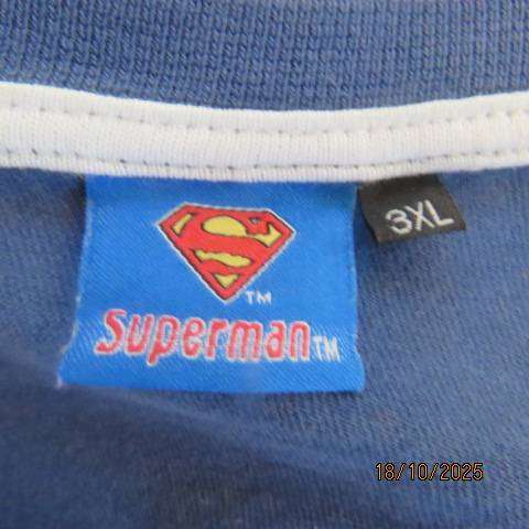 SUPERMAN denim blue T Shirt with white sleeve extensions size 3XL.
