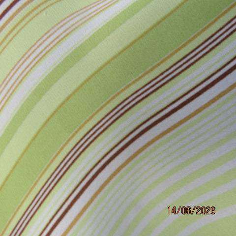 Dianello mint green, white & brown diagonal striped polyester slip-over long sleeve top size 40