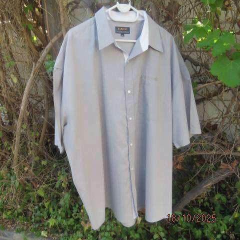 BARRON trout grey short sleeve polycotton shirt size 3XL.