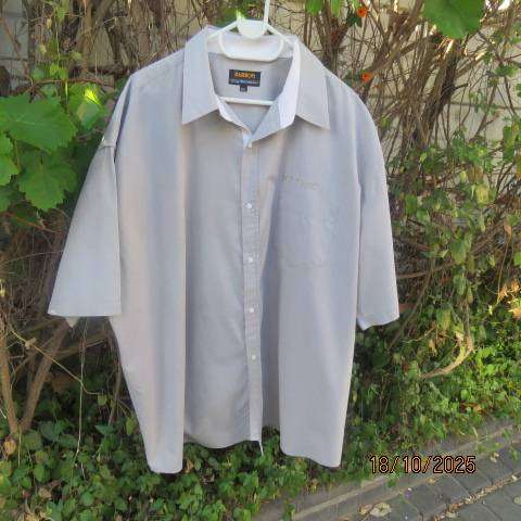 BARRON trout grey short sleeve polycotton shirt size 3XL.