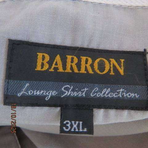 BARRON trout grey short sleeve polycotton shirt size 3XL.