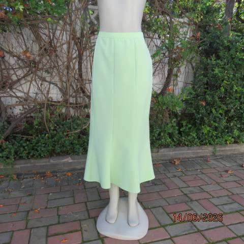 TARILEE mint green paneled kick-out ankle-length polyester skirt with zip at back size 40