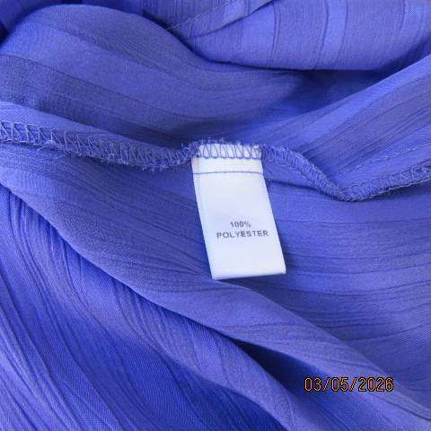 EXPRESS Fashion true purple sheer polyester embossed stripe button-down top size 42