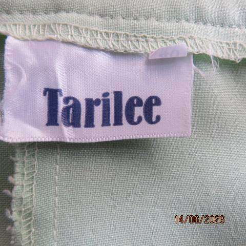 TARILEE mint green paneled kick-out ankle-length polyester skirt with zip at back size 40