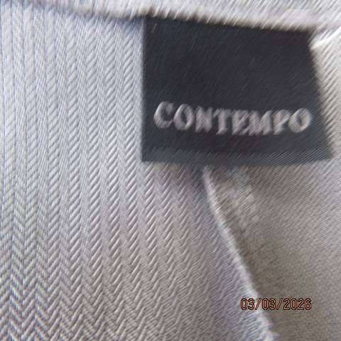 CONTEMPO dress pants in tiny herringbone pattern, size 40, mottled cream-brown