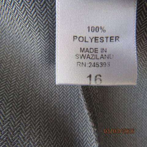 CONTEMPO dress pants in tiny herringbone pattern, size 40, mottled cream-brown