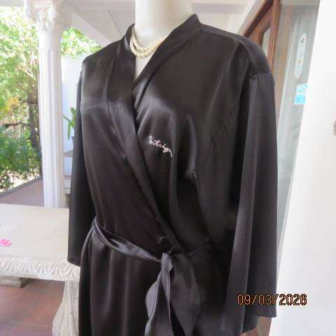 IINTRIGUE black polyester fold-over night gown with silver floral logo, size 38