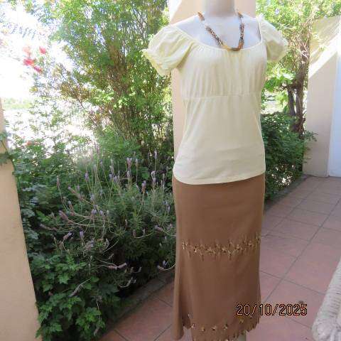 NEWS butter yellow stretch cotton off the shoulder top size 36