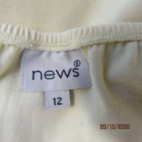 NEWS butter yellow stretch cotton off the shoulder top size 36