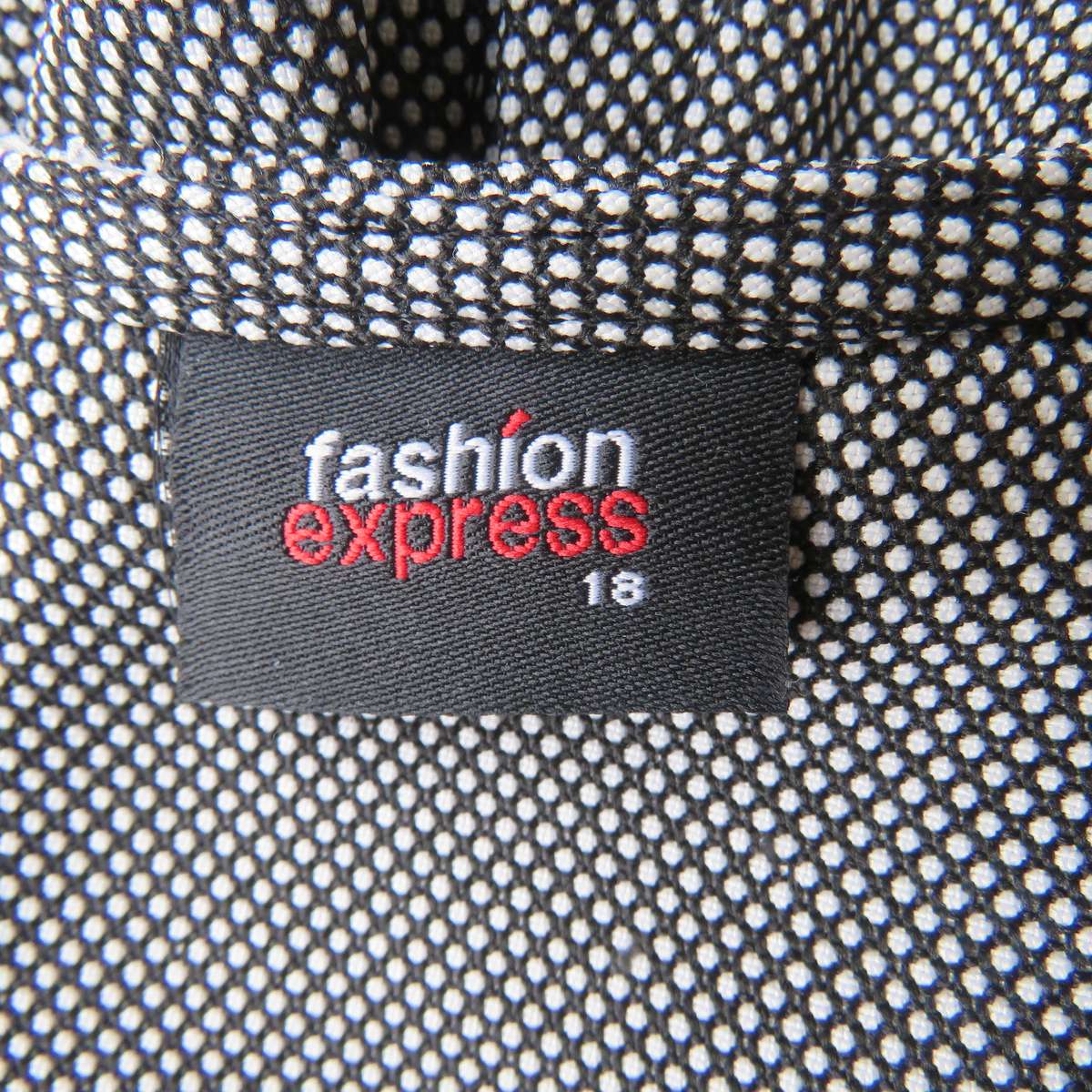 FASHION EXPRESS size 40 princess style dress in black-white with black sides. Long zip.Very good con