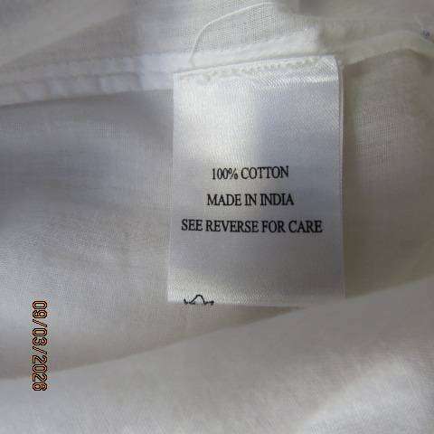 CHARTER CLUB white cotton extra long embroidered top size 36