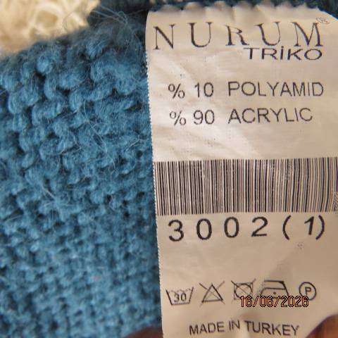 NURUM dark jade acrylic and polyamide knitted long sleeve fold-over cardigan size 36