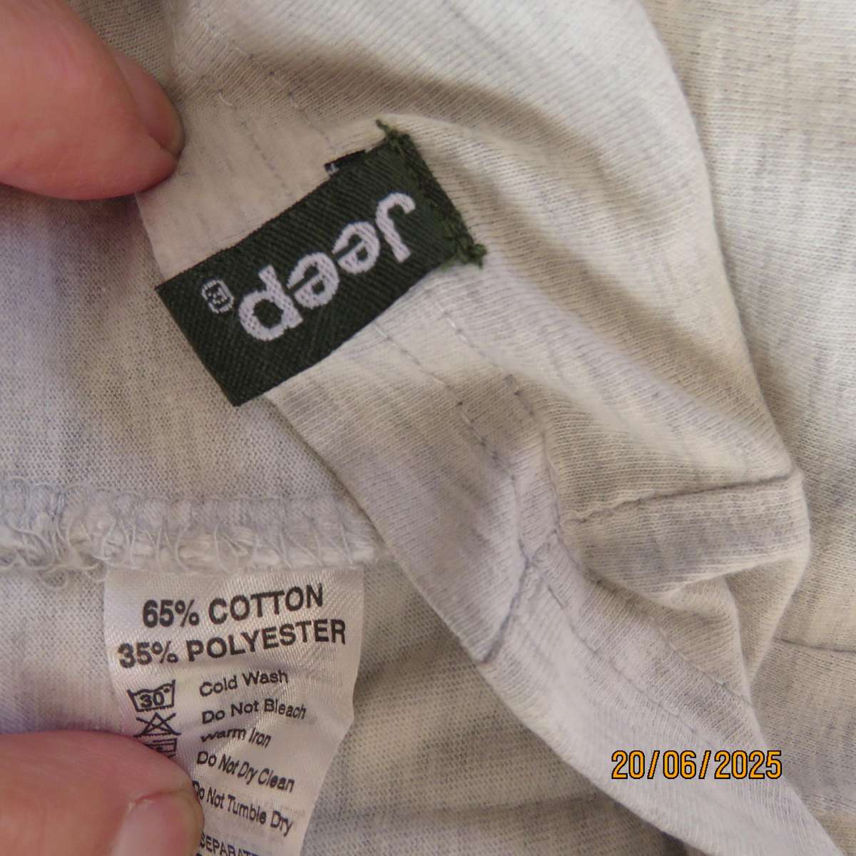 JEEP light grey mottled short sleeve men's T shirt size 3XL. In polycotton