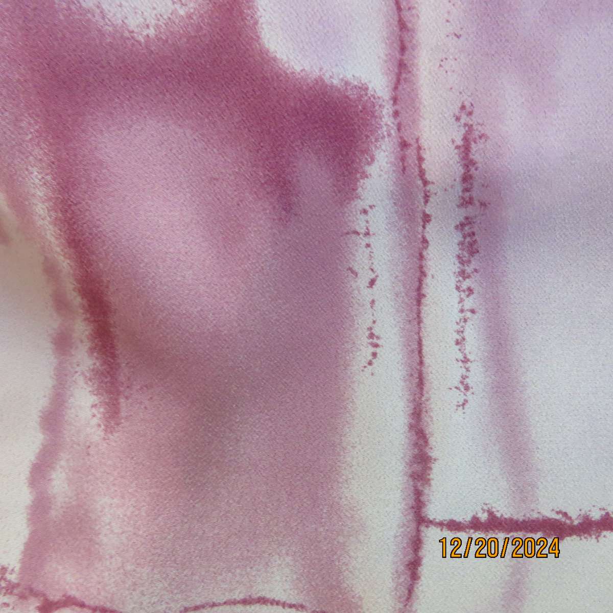 Boutique made button down short sleeve open collar top. Pleated yokes.Size 50 Pink print.
