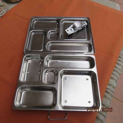 PLANETBOX Rover stainless steel bento lunch box with 5 compartments and unique latch