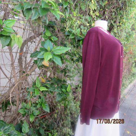 MILADYS maroon long sleeve viscose stretch button-down cardigan size 40